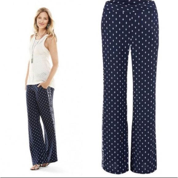 CAbi 5176 Track‎ Star Bandana Print Wide Leg Flowy Pant Pants Size 8 - Picture 1 of 8